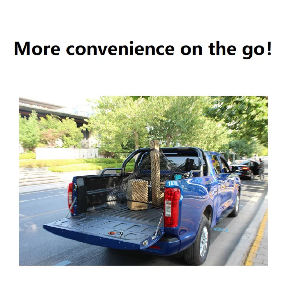 JEYODA Highly Elastic Cargo Net, Simple Truck Bed Cargo Mesh Organizer, Suitable for Daily Light Loads of Trucks, 4'x4' Stretches to 7'x7'