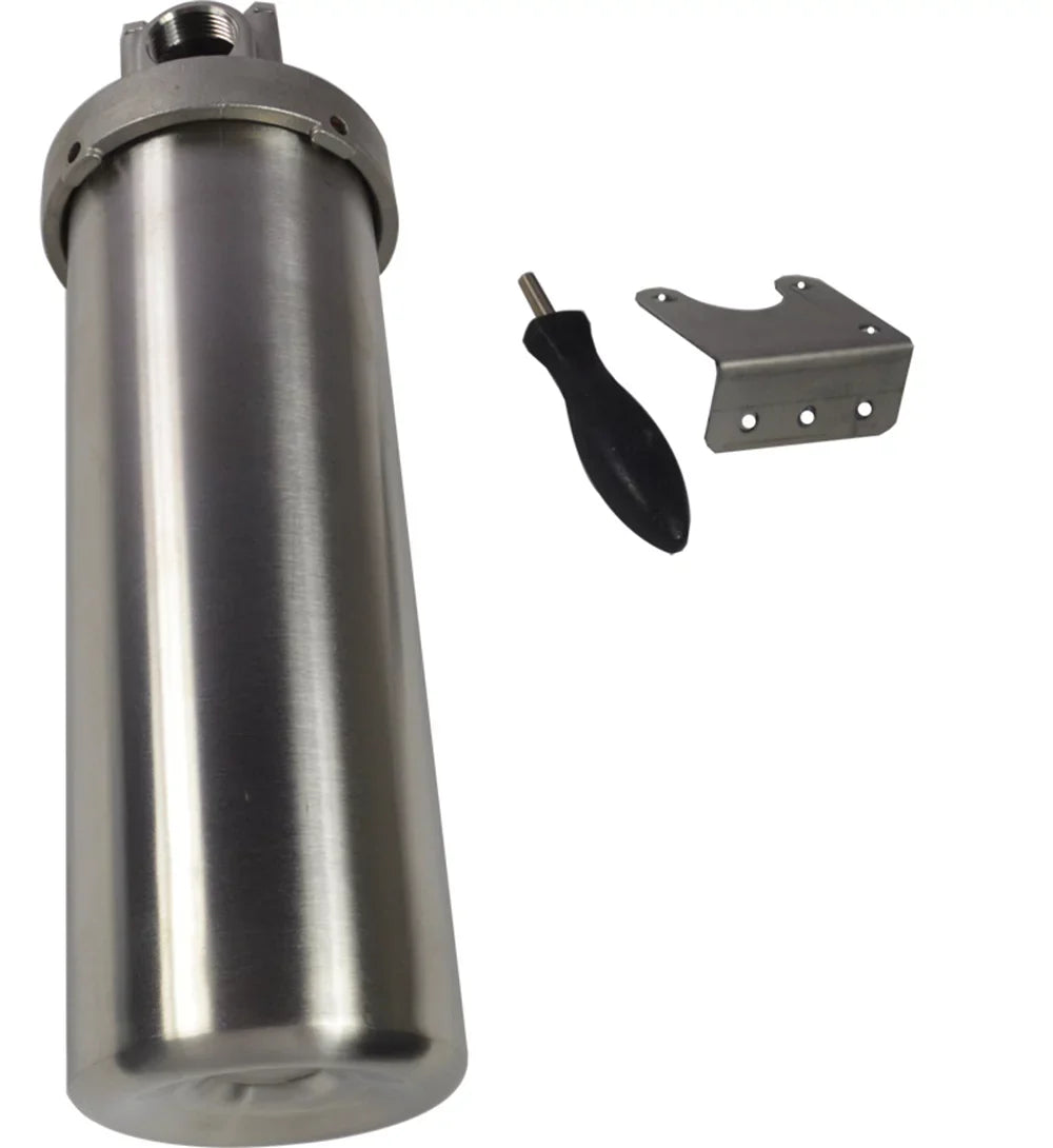 PreAsion Heavy-duty Filter Housing for Filtering Water Dirt Rust Scale Particles 10"L Cartridges 3/4"NPT with Bracket Wrench Pin