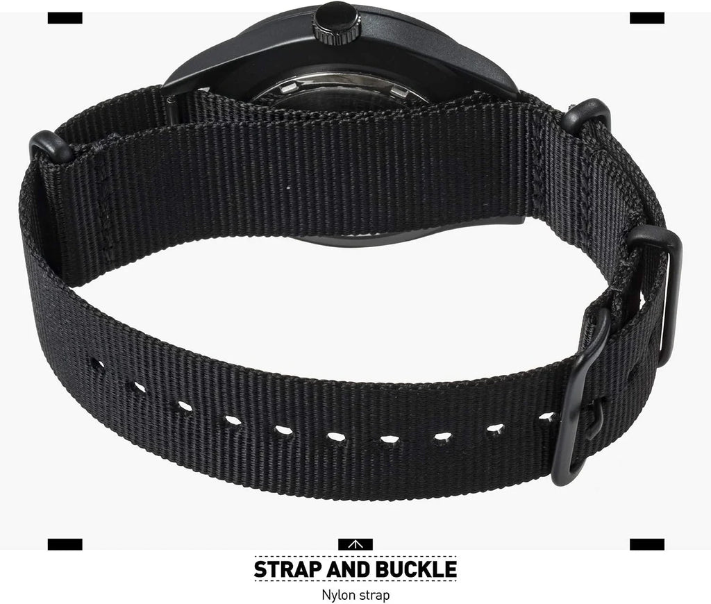 Men's Wrist Watch, Field Military Watches for Men Analog, Black Tactical Outdoor Sport Work Wristwatch, Waterproof Date Day 12/24 Hour with Army Nylon Band
