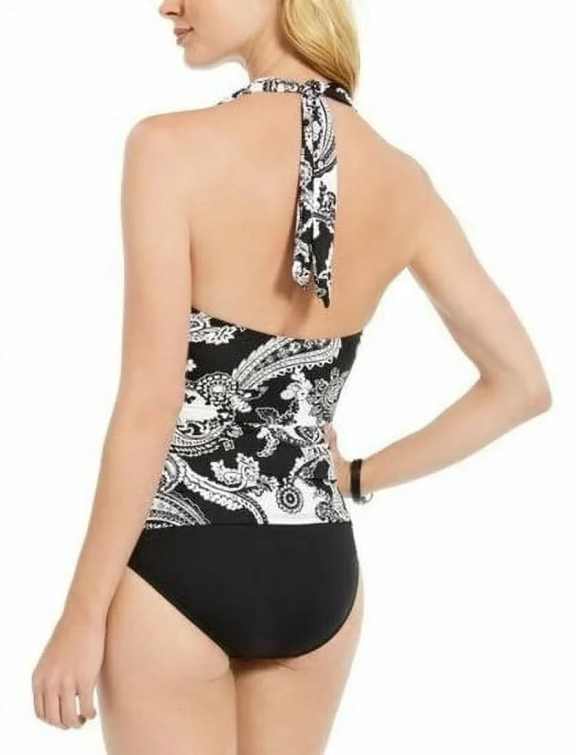 Ralph Lauren GRAPHIC PAISLEY Tummy-Control Halter Tankini Swim Top, US 10