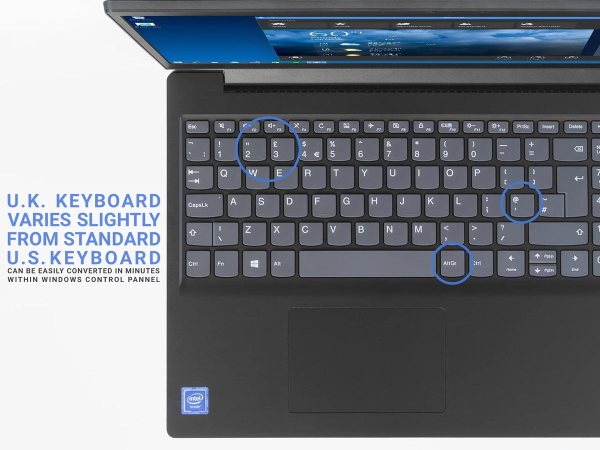 IdeaPad 330 Notebook, 15.6" HD Display, Intel Celeron N4000 Upto 2.6GHz, 8GB RAM, 128GB SSD, UK Keyboard, DVDRW, HDMI, Card Reader, Wi-Fi, Bluetooth, Windows 10 Pro