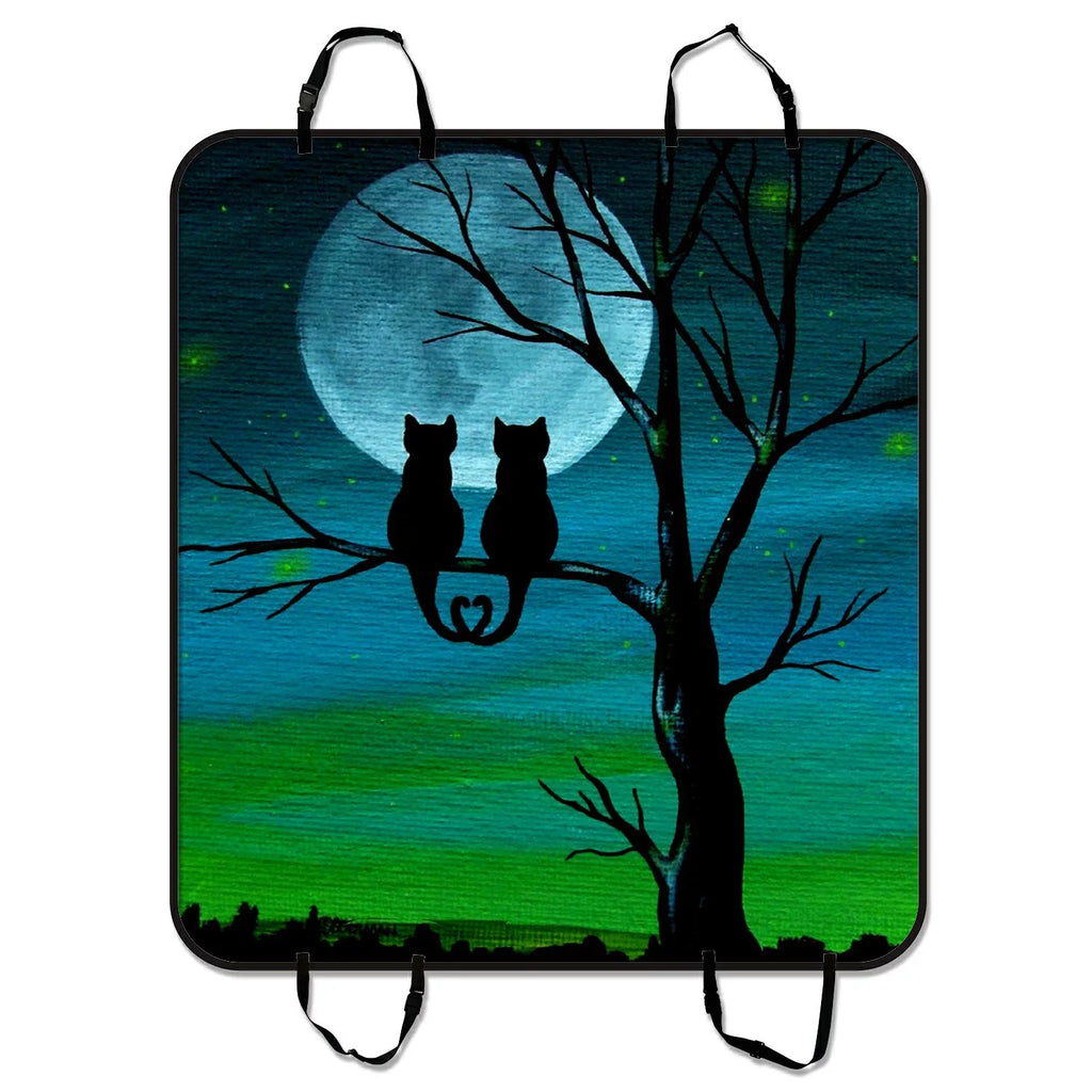 GCKG Unique Cute Cat Design Pet Car Chair Cover Dog Car Chair Mat Hammock Cargo Mat Trunk Mat For Cars Trucks and SUV 54x60 inches