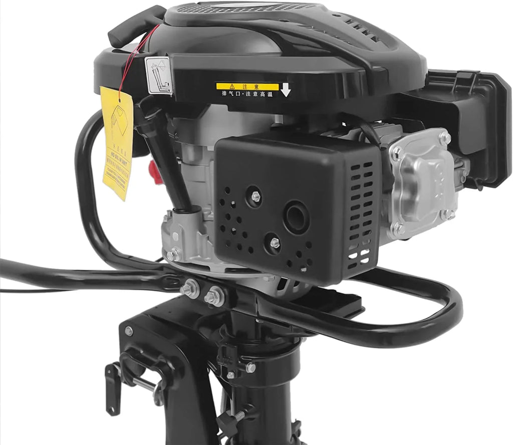 MONIPA Black Heavy Duty Outboard Motor 7.5HP 4 Stroke Outboard Motor Boat Engine with Air Cooling System for Aquaculture Fishing Outdoor Adventure