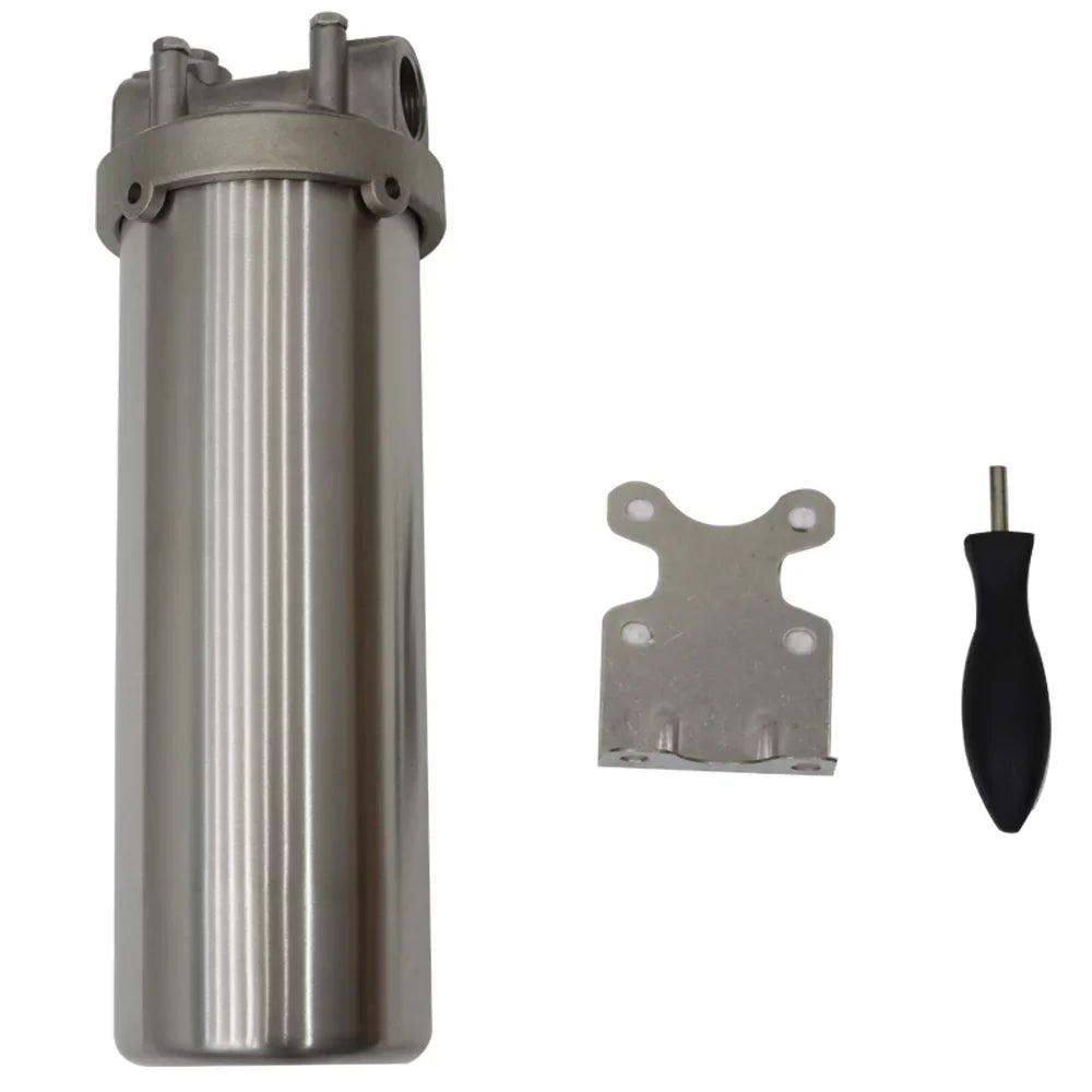 PreAsion Heavy-duty Filter Housing for Filtering Water Dirt Rust Scale Particles 10"L Cartridges 3/4"NPT with Bracket Wrench Pin