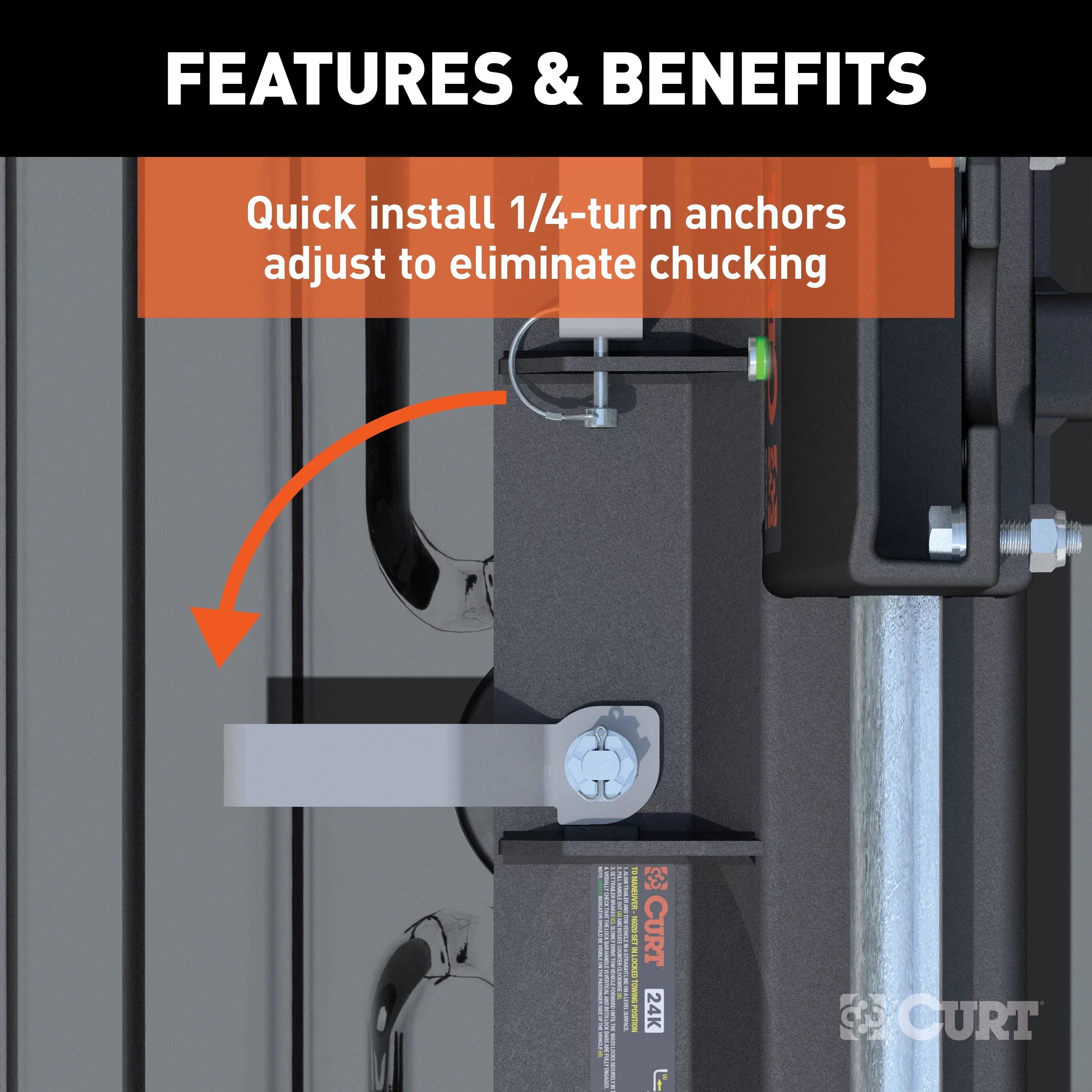 CURT 16677 Q20 5th Circular part Slider Hitch, 20,000 lbs, Select Ford F-250, F-350, F-450, 6.75-Foot Bed Puck System