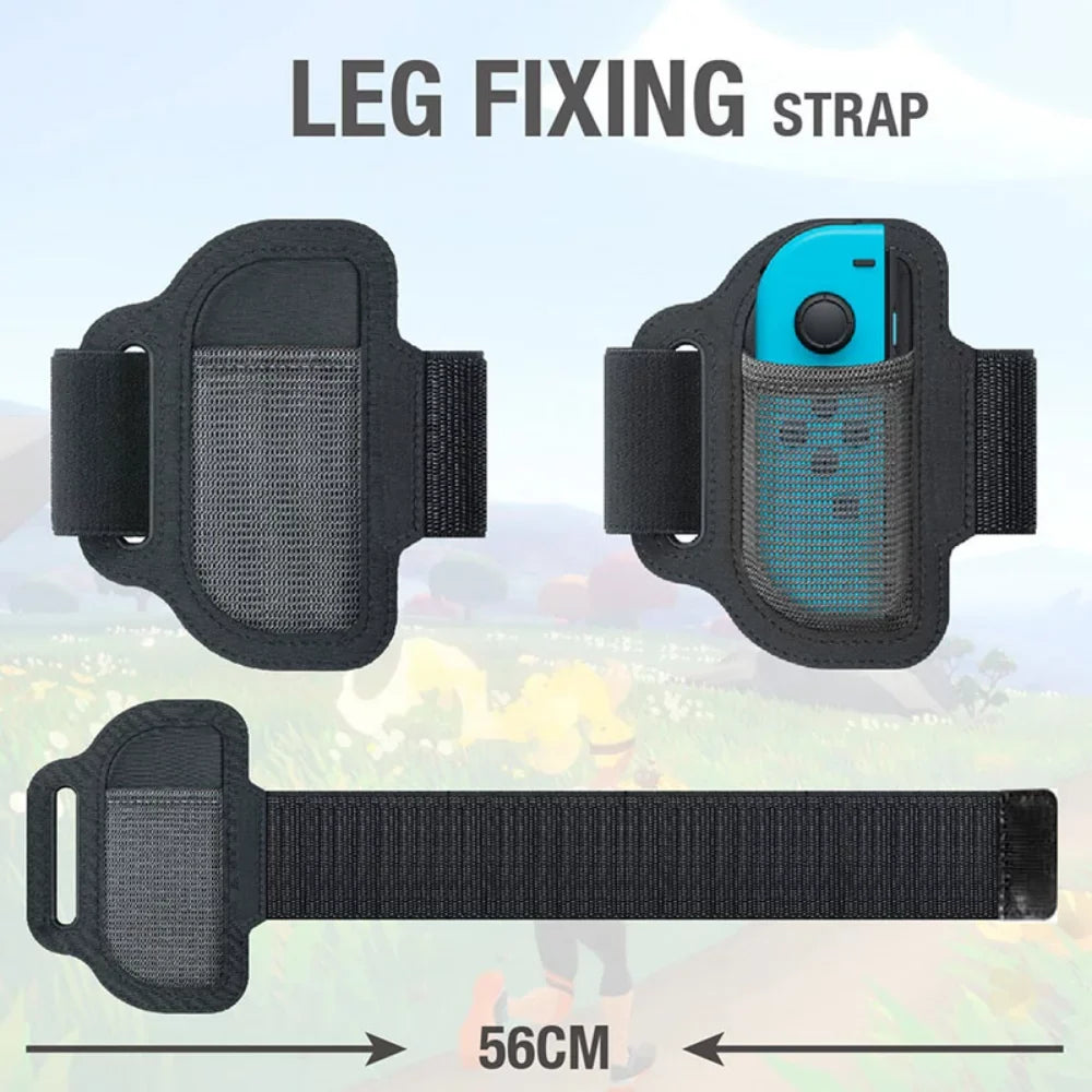 For Nintend Switch Somatosensory Yoga Fitness Ring Anti-Slip Grips Adjustable Leg Strap Set For Ring Sport Game