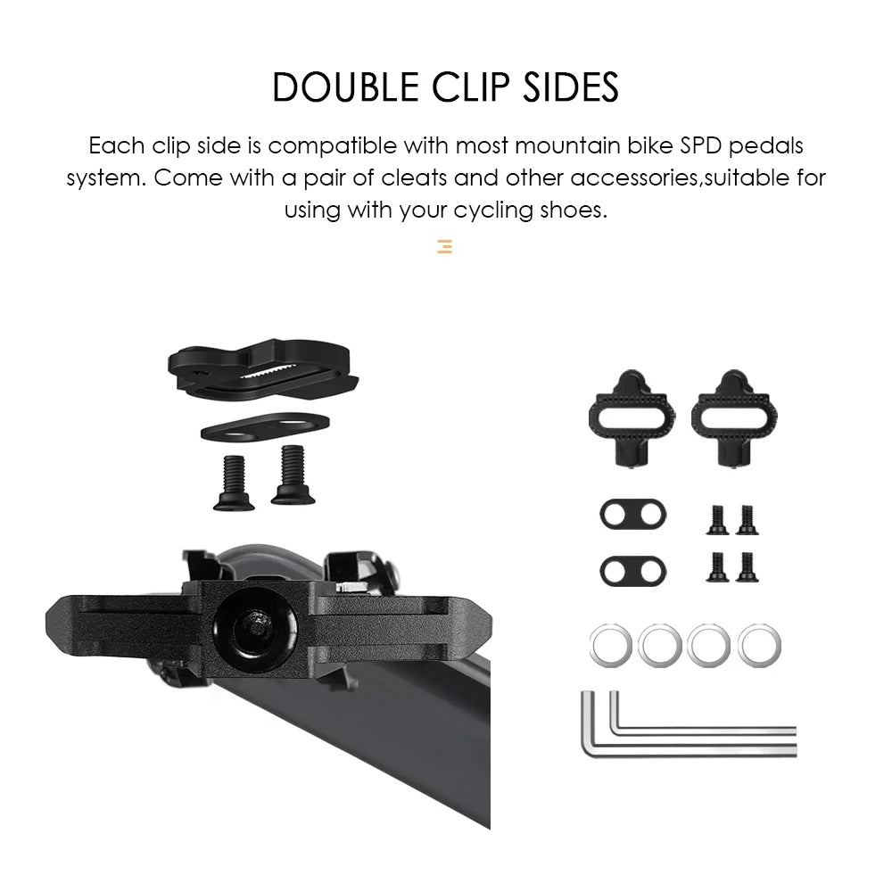 Efficient Double Sided Clip Footrests MTB Footrests with Cleats for Optimal Transfer