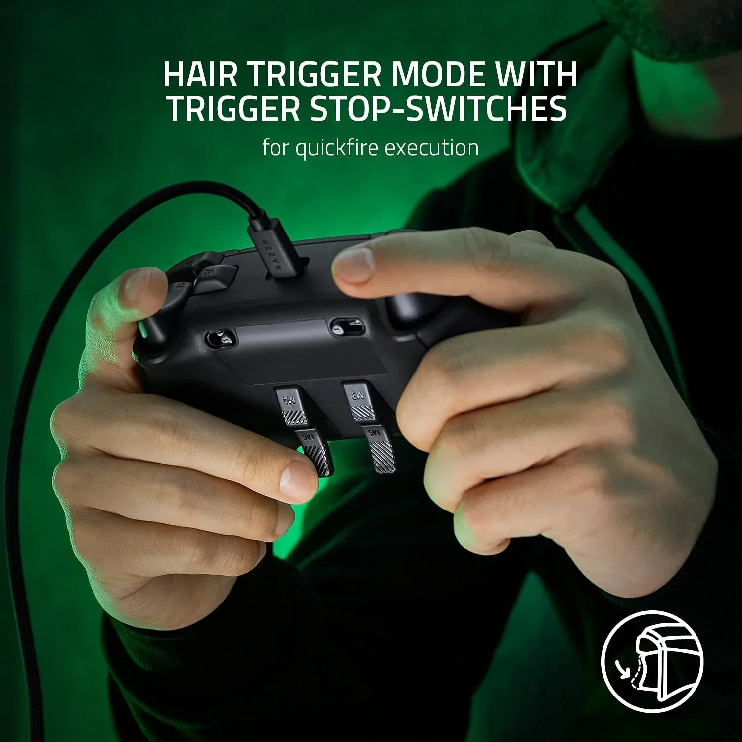 Razer - Wolverine V2 Wired Gaming Controller for Xbox Series X|S, Xbox One, PC with Remappable Front-Facing Buttons - Black With Cleaning Manual Kit Bolt Axtion Bundle Like New