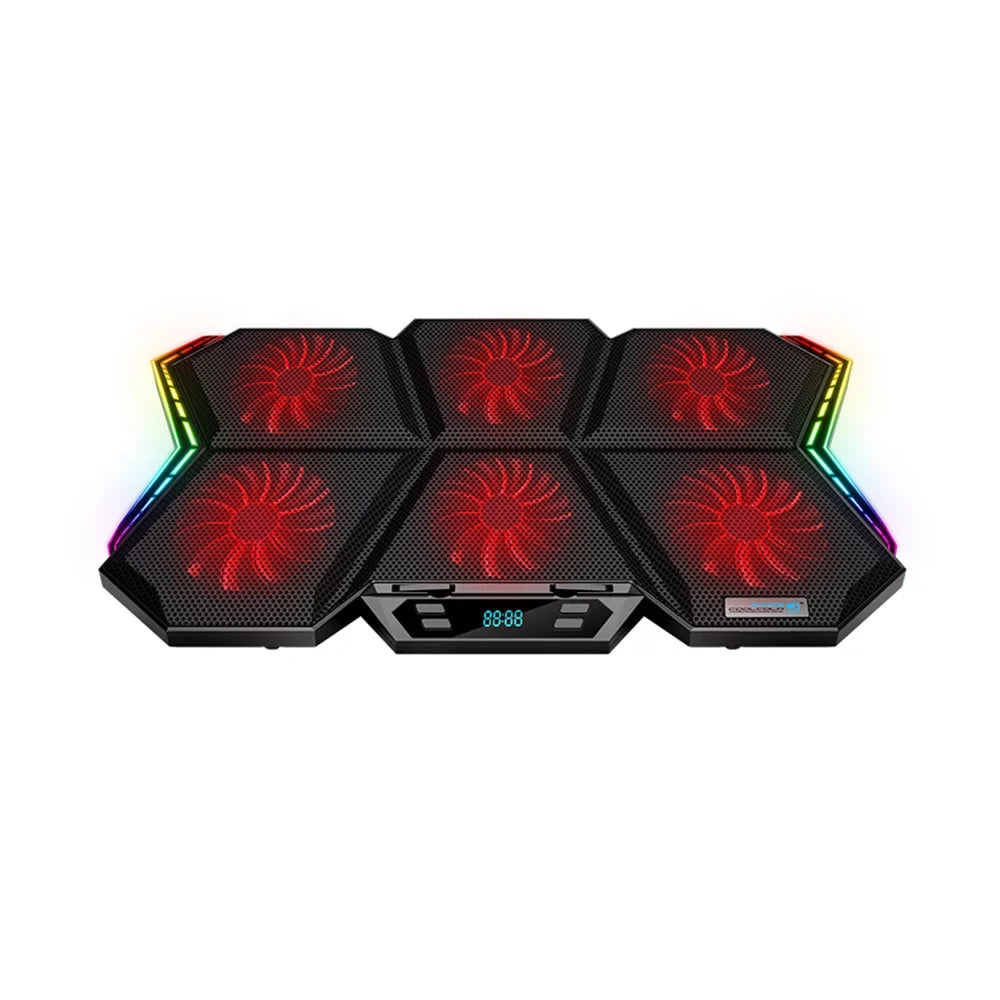 COOLCOLD K40 Laptop Cooler Stand with 6 Fans, Adjustable Wind Speed, and Mute Design