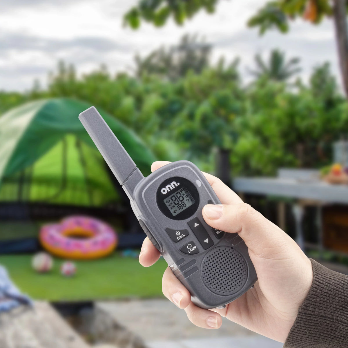 Onn. 16 Miles Walkie Talkies 2 pack with Two Way Radios, LED Light, 121 privacy Channels