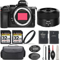 Nikon Z5 Mirrorless with 28mm f/2.8 Lens + 64GB Storage + UV Filter + Extra Backup Battery + Case + Cleaning Kit - International Version