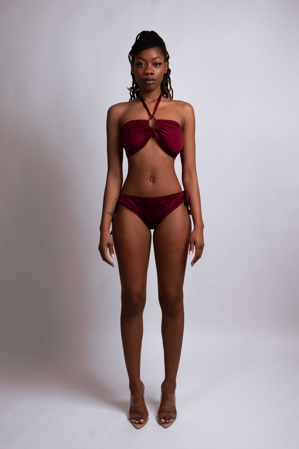 Maui X Lolita Women's Red Cutout Bikini Top - Nadia Red Bikini Top for Women, Adult, Young Adult, & Tween (Medium)