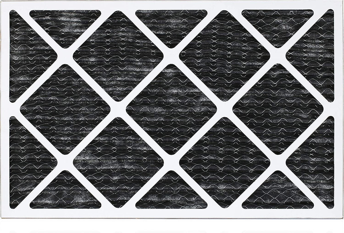Filterbuy 16x25x1 MERV 8 Odor Eliminator Pleated HVAC AC Furnace Air Filters with Activated Carbon (6-Pack)