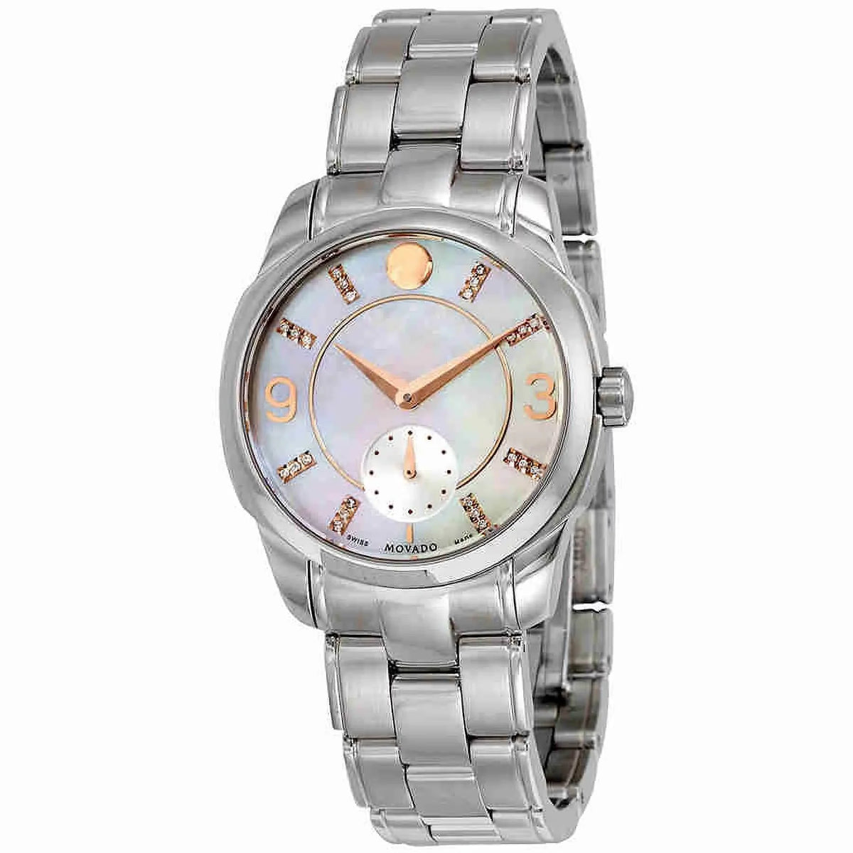 Movado LX Mother of Pearl Dial Stainless Steel Ladies Watch 0606619