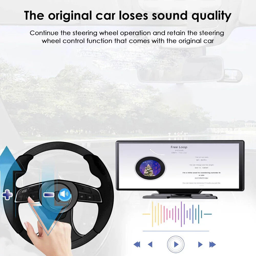 KingFurt T91 Dash Camera with 2K 1080P Dual Lens - Enhanced Recording, Wireless Connectivity, Android Auto, Touch Screen, WiFi