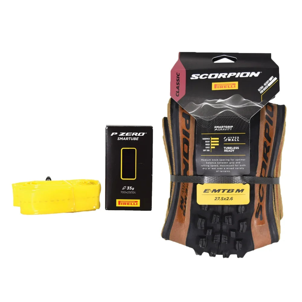 Pirelli Scorpion E-MTB M 27.5 x 2.6 Mountain Cycle Tire, Versatile E-Mountain Bike Tire for Trail and Enduro Use, Mixed Terrain, E-Bike MTB, Tubeless Ready Clincher TLR + SmarTUBE 23/32-622
