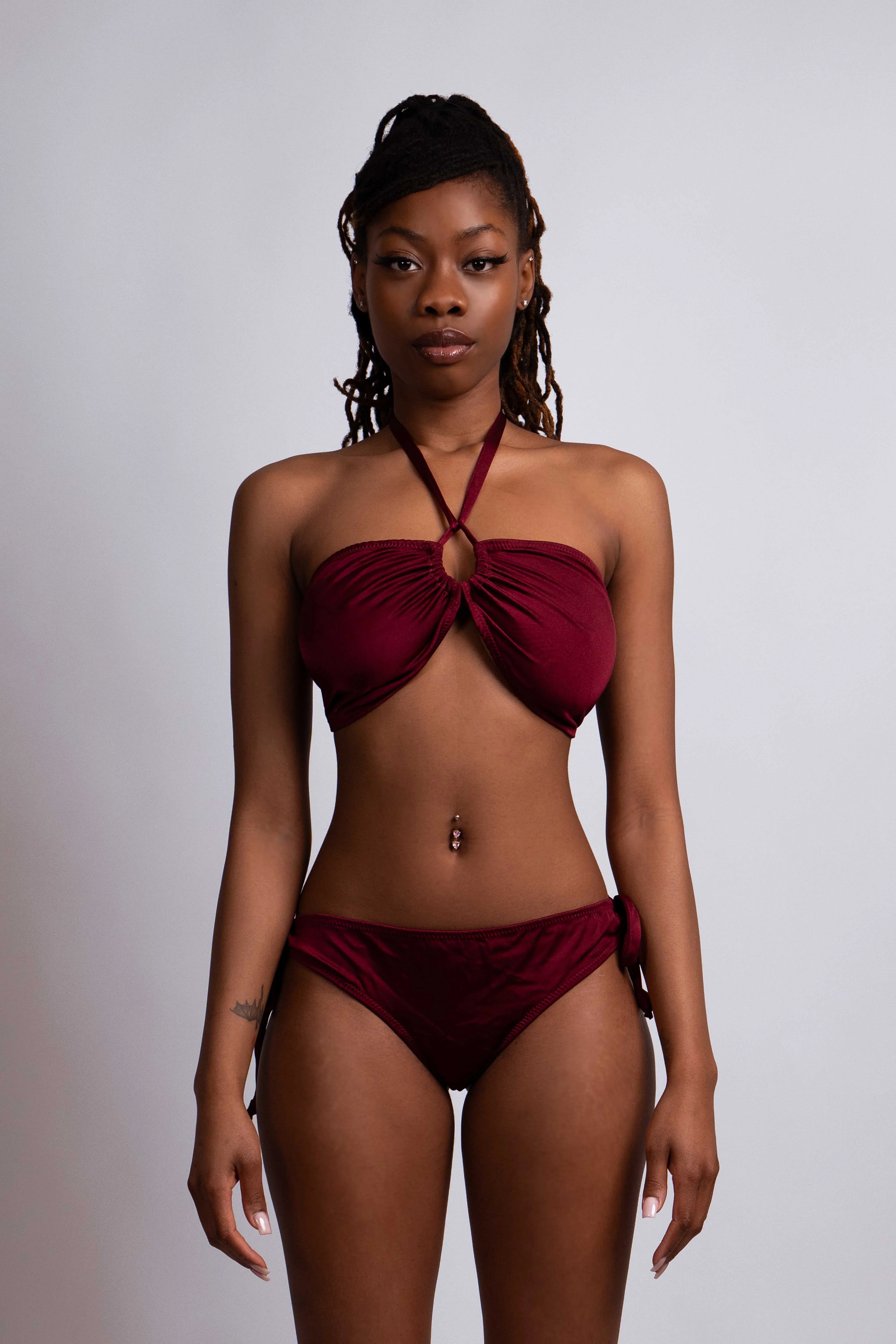 Maui X Lolita Women's Red Cutout Bikini Top - Nadia Red Bikini Top for Women, Adult, Young Adult, & Tween (Medium)