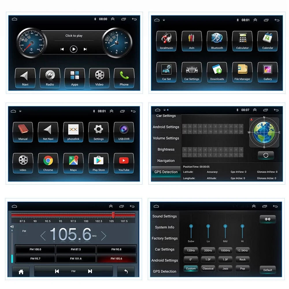Paddsun 10 Inch On-Board Android 9.1 GPS Wifi Dual Din Touch Screen Player Navigation