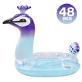 Alder Glitter PVC Pool Float Tube, Inflatable Peacock Designed Swim Party Ring with Fast Valves Lounge Raft Decoration Toys lake Beach Floaties for Adult and Children | 48 Inch
