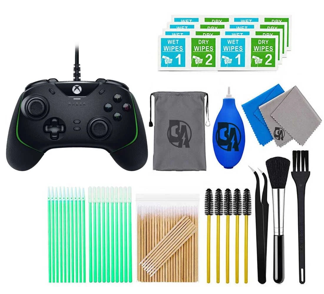Razer - Wolverine V2 Wired Gaming Controller for Xbox Series X|S, Xbox One, PC with Remappable Front-Facing Buttons - Black With Cleaning Manual Kit Bolt Axtion Bundle Like New