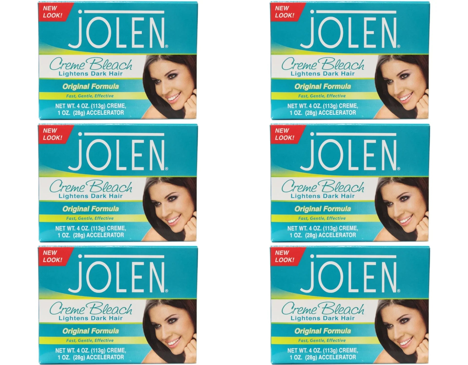 Jolen Creme Bleach Lightens Dark Hair Original Formula Kit, - 6 Pack