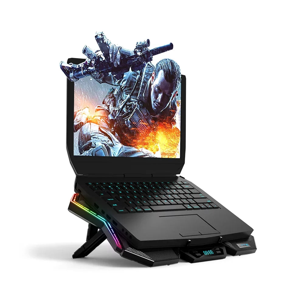 COOLCOLD K40 Laptop Cooler Stand with 6 Fans, Adjustable Wind Speed, and Mute Design