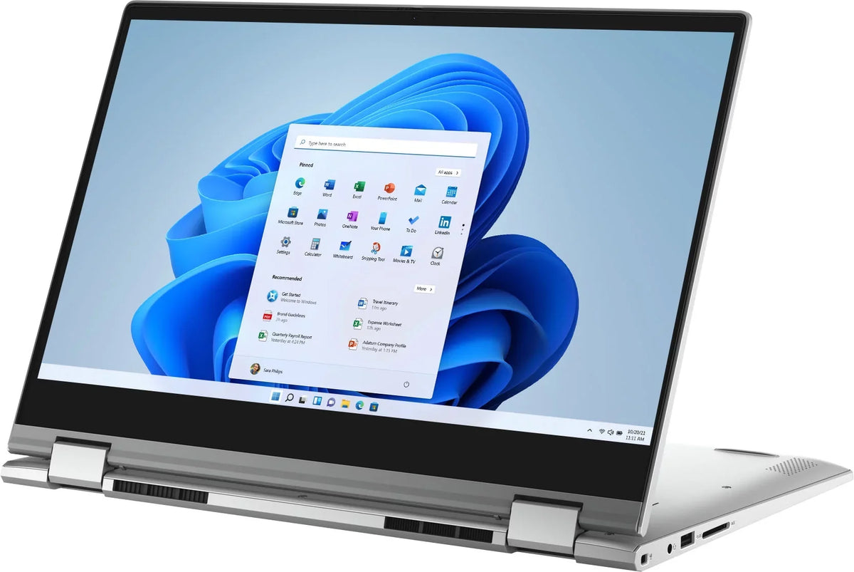 Inspiron 5000 2-in-1 Laptop / 14" HD Touch-Screen / 11th Gen Intel Core i3-1115G4/ 8GB DDR4/ 256GB SSD/ Webcam/ WiFi 6/ Bluetooth/ Win 10/Platinum Silver/ with UltraTech Mouse Pad Bundled