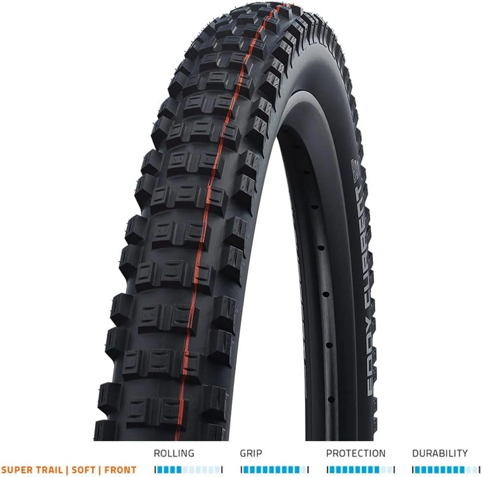 Eddy Current EMTB/MTB And Enduro Tubeless Folding Front Bike Tire | Multiple Sizes | Evolution, Super Trail, Addix Soft | Black