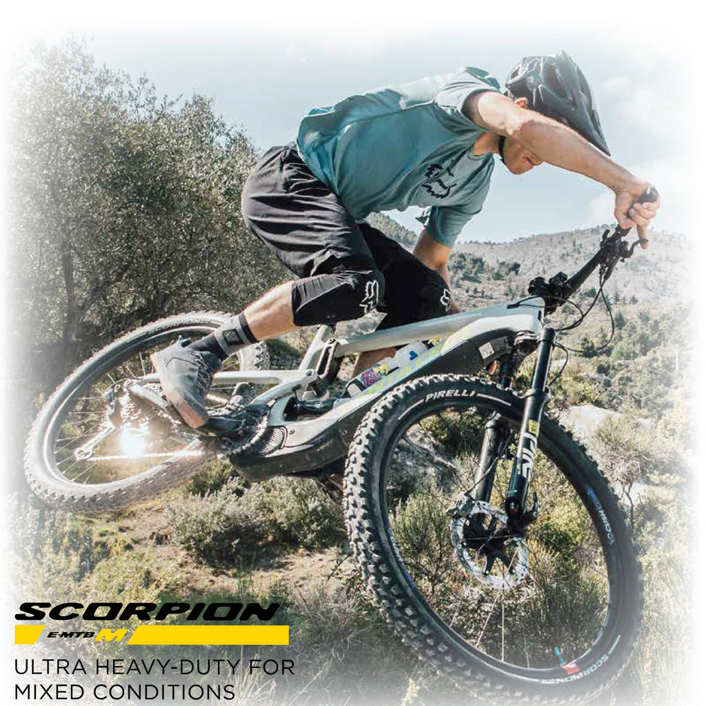 Pirelli Scorpion E-MTB M 27.5 x 2.6 Mountain Cycle Tire, Versatile E-Mountain Bike Tire for Trail and Enduro Use, Mixed Terrain, E-Bike MTB, Tubeless Ready Clincher TLR + SmarTUBE 23/32-622