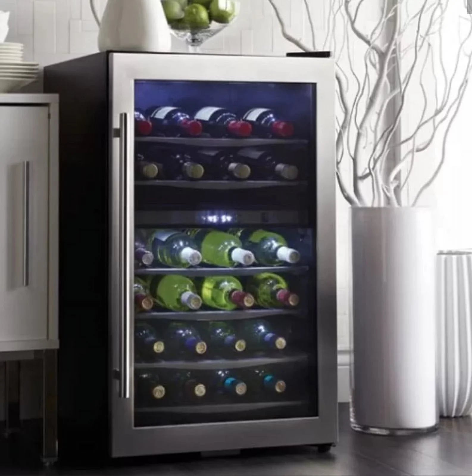 Danby Dwc040a3 20" Wide 38 Bottle Capacity Free Standing Wine Cooler - Stainless Steel