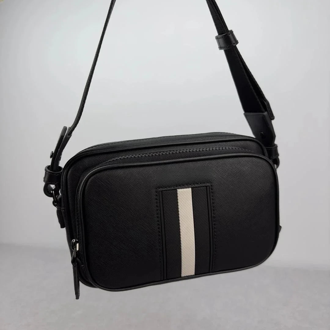 Luxury B Style Shoulder Bag Men's Casual Business Commuter Shoulder Bag Crossbody Bag Genuine Leather High Quality Chest Bag