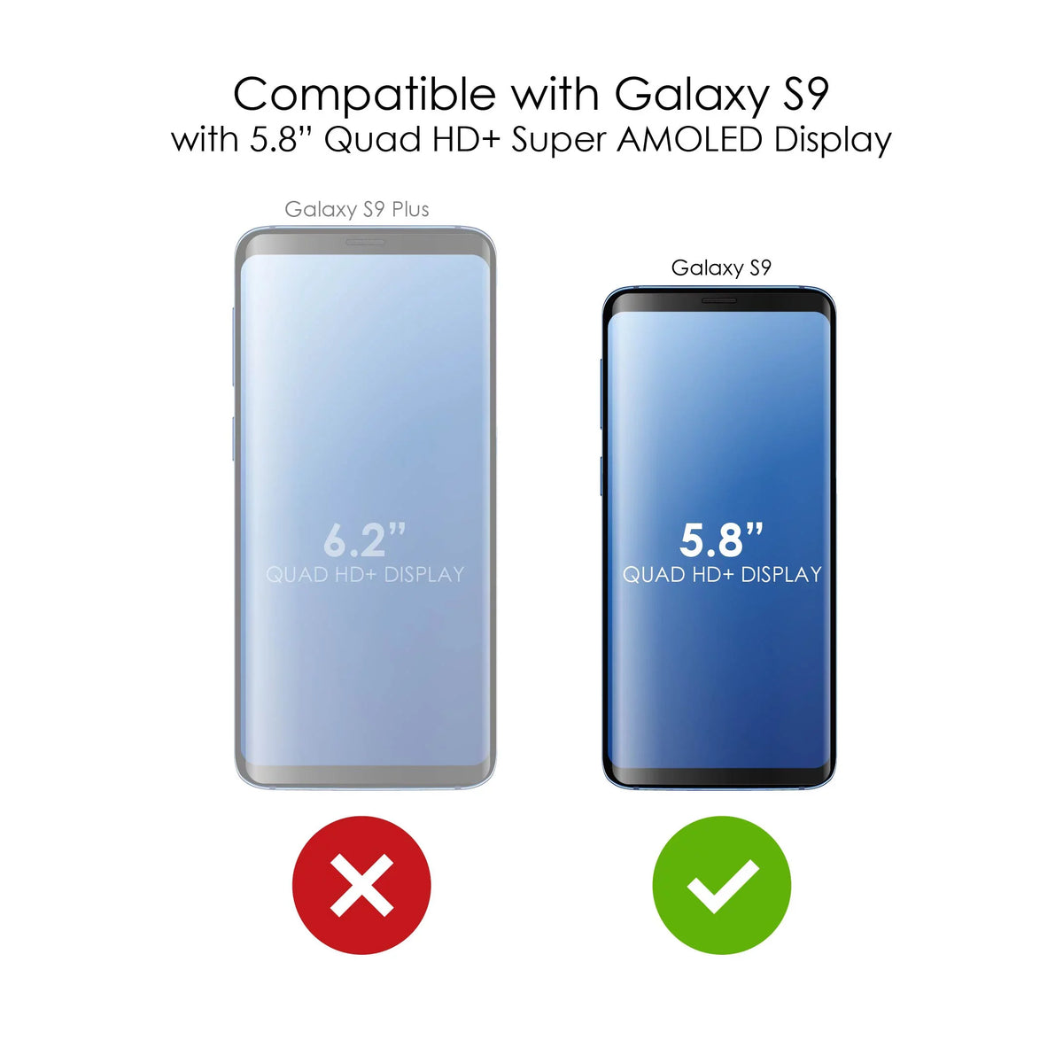 DistinctInk Clear Shockproof Hybrid Case for Samsung Galaxy S9 (5.8" Screen) - TPU Bumper, Acrylic Back, Tempered Glass Screen Protector - Faith, Hope & Love - Cross & Leaves