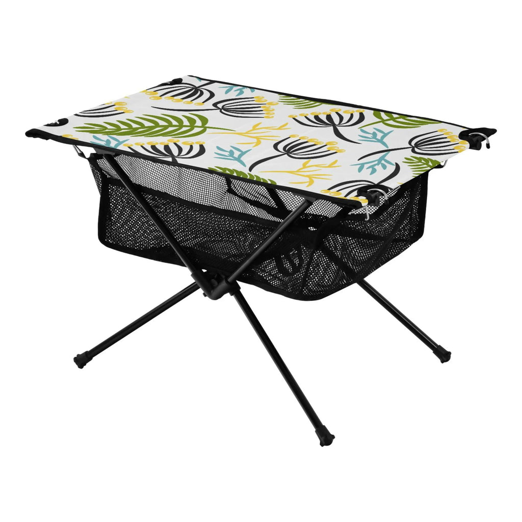 Leaves Camping Folding Table Portable Beach Table with Storage Bag Compact Picnic Table for Outdoor Travel Fishing BBQ