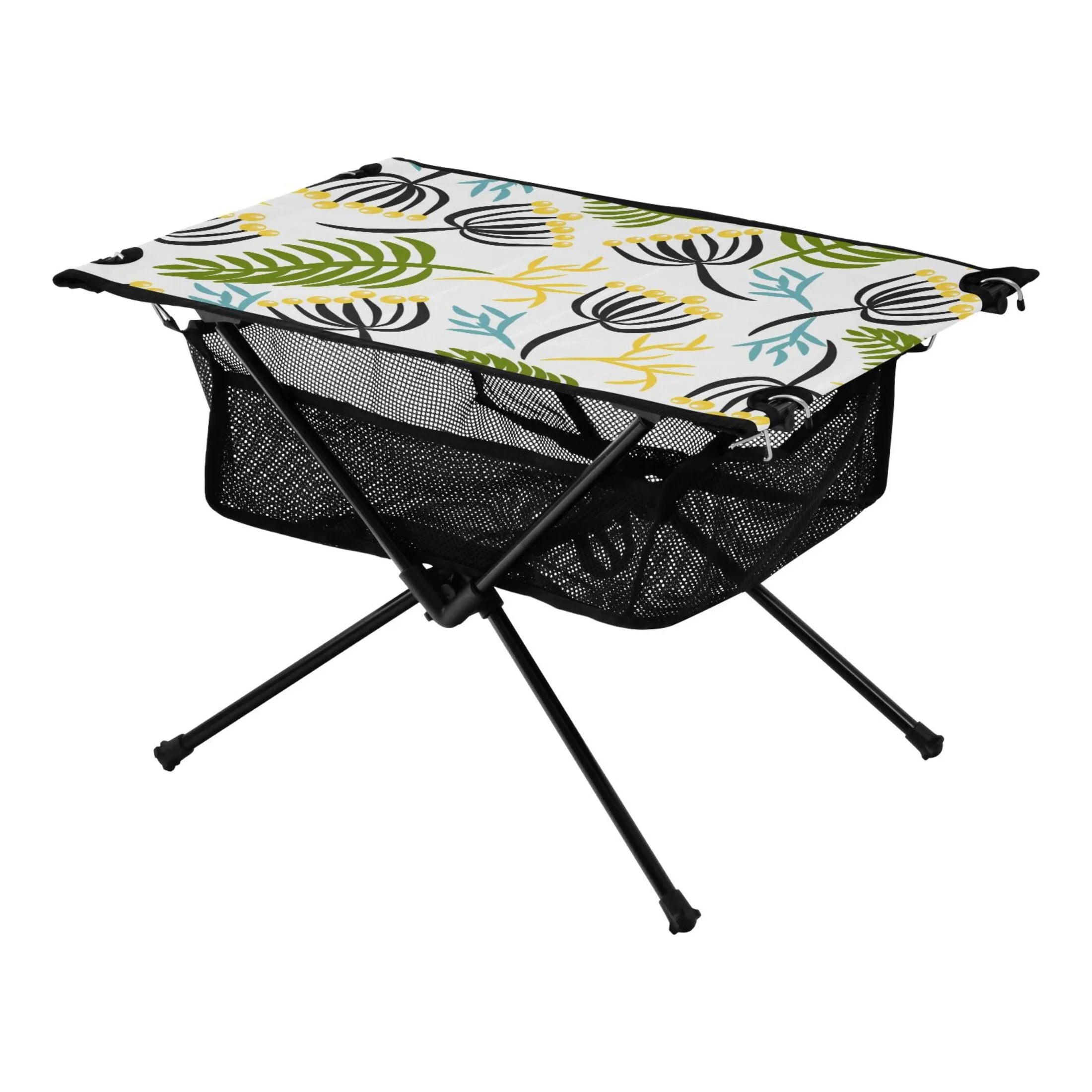 Leaves Camping Folding Table Portable Beach Table with Storage Bag Compact Picnic Table for Outdoor Travel Fishing BBQ